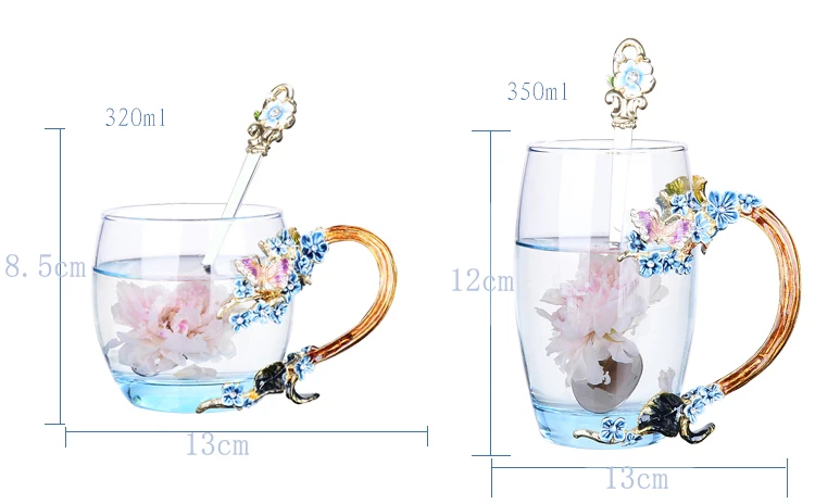 Высокое качество креативный синий кристалл вырезание узоры эмаль Подарочная коробка стеклянная чашка термостойкая Бытовая Питьевая Посуда свадебный подарок
