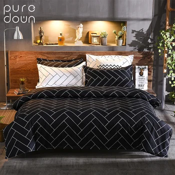 

Puredown Textiles Stylish Simplicity Striped Cartoon 3/4pcs Bedding Sets Contain Duvet Cove Pillowcase Beds Without Sheet