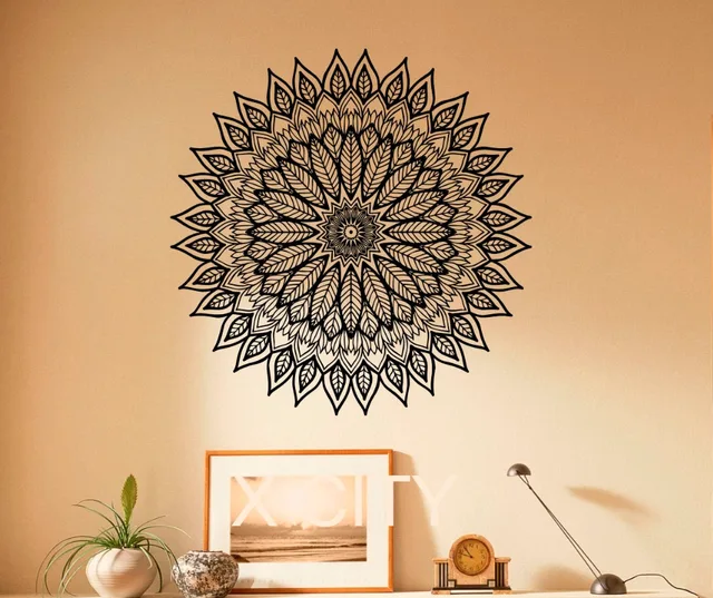 Yoga Wall Art aliexpress : buy mandala stickers indian round pattern leaf Yoga Wall Art aliexpress : buy mandala stickers indian round pattern leaf