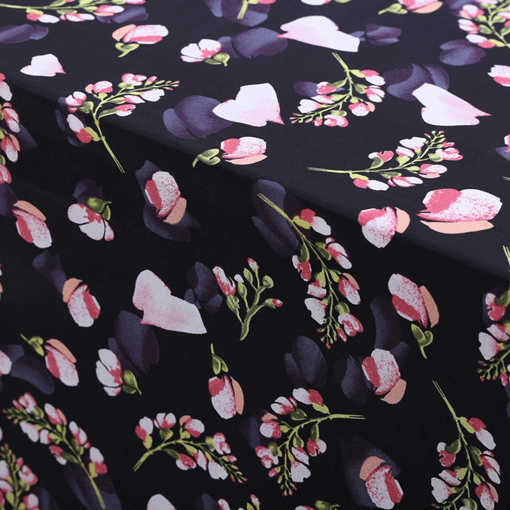 

Floral Digital Printing Silk Crepe De Chine Dress Fabric
