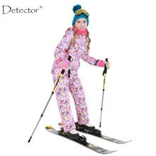 Комплект зимней верхней одежды для детей, ветрозащитная лыжная куртка+ штаны, детские зимние комплекты, теплый лыжный костюм для мальчиков и девочек