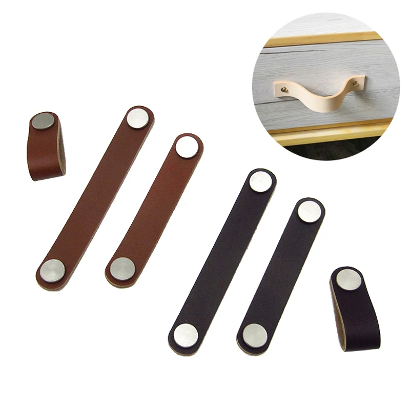 

Cabinet Handle Soft PU Leather Dresser Drawer Door Knobs Pull Furniture Hardware Dresser Knobs Furniture Knob Kitchen Knobs