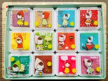 12 color cute children cartoon finger print sets of children’s toys