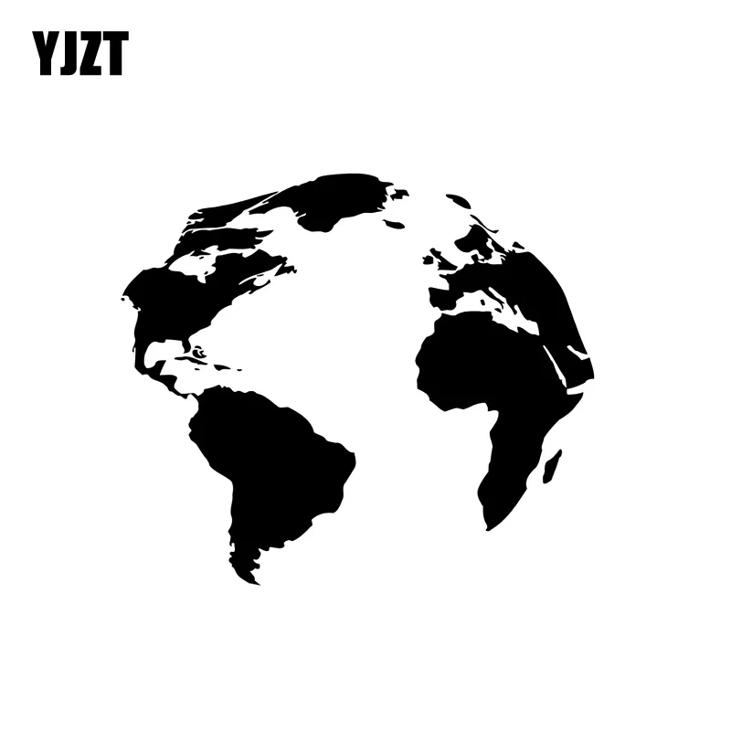 

YJZT 18CM*15.5CM World Map Fashion Vinyl Car-styling Car Sticker Decal Black/Silver Accessories C11-0961