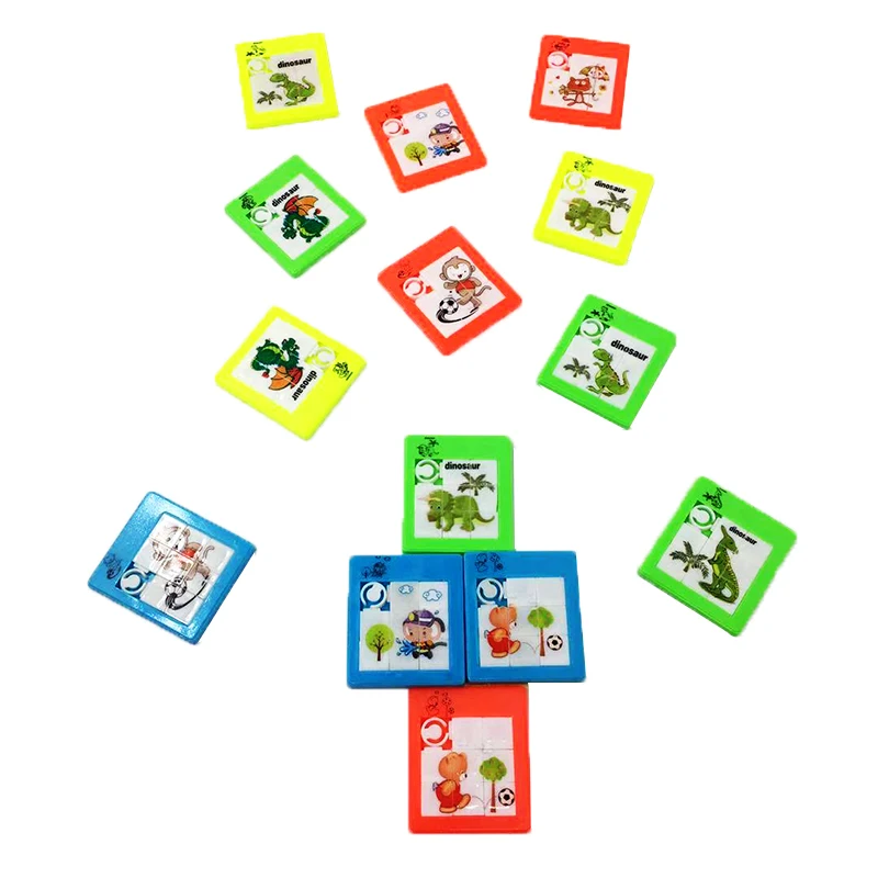 

8pcs/Nostalgic classic children's childhood plastic sliding 9-grid three-dimensional mobile jigsaw puzzle educational toys