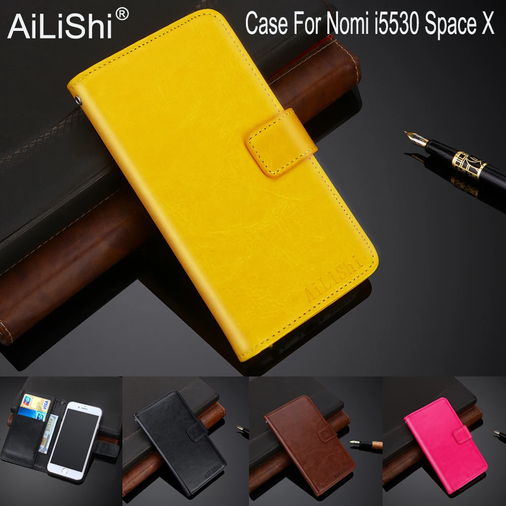 

AiLiShi 100% Exclusive Case For Nomi i5530 Space X PU Leather Case Flip Top Quality Cover Phone Bag Wallet Holder + Tracking