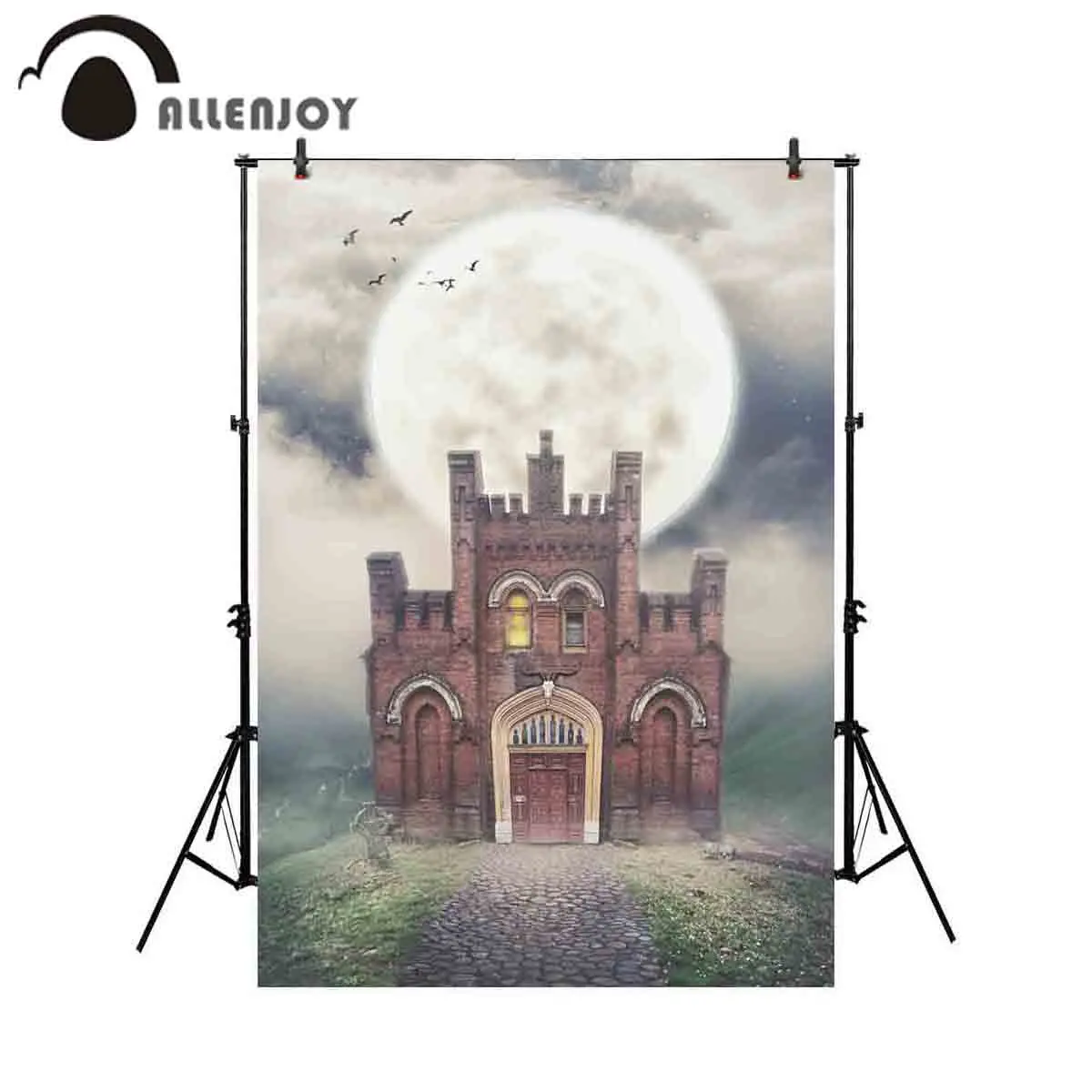 Allenjoy Профессиональная фотография фон с привидениями заброшенный замок холм Луна