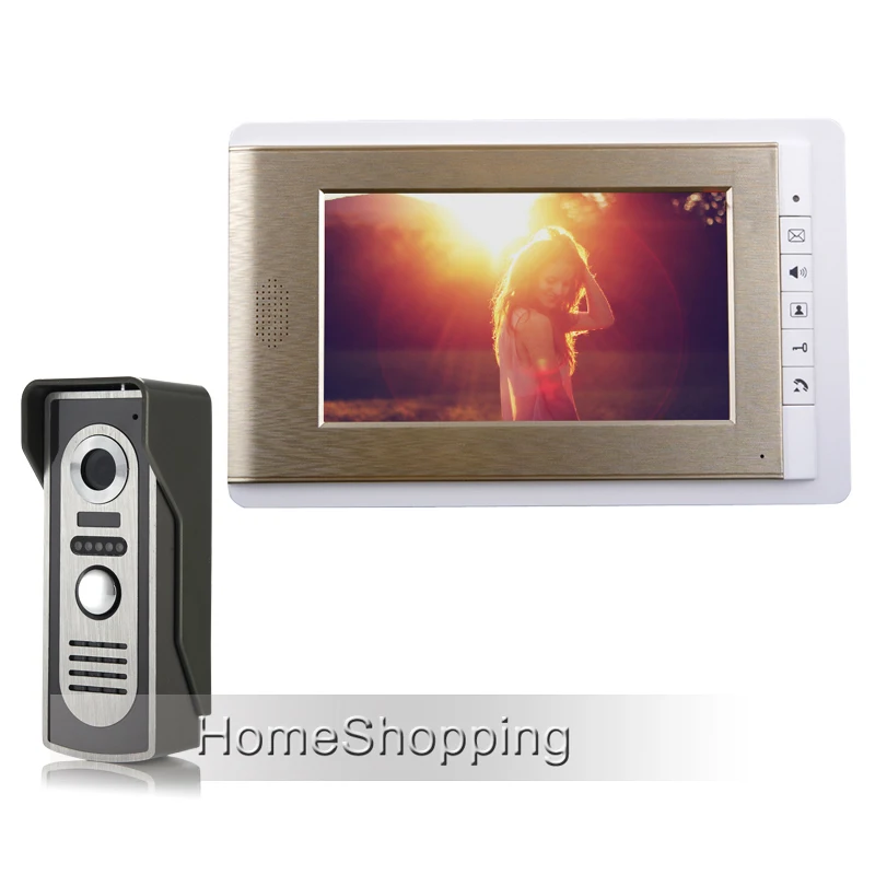 FREE SHIPPING 7 Home Color Screen Video font b Door b font phone Intercom Bell System