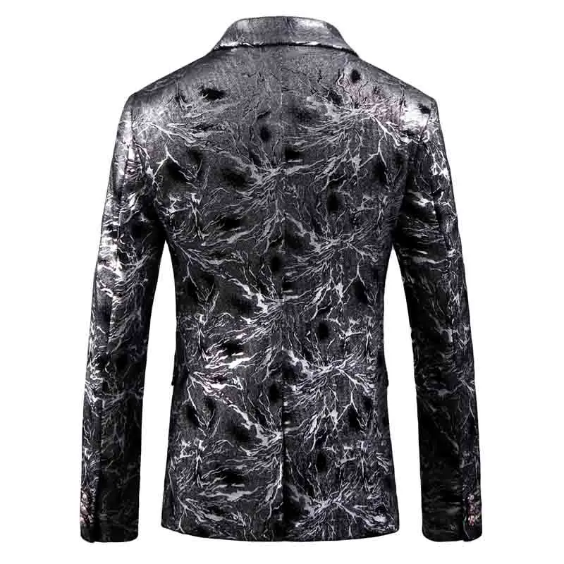 Men'S Silver Large Size British Wind Blazer High Quality Slim Business Casual Fashion Men'S Host Evening Dress Men'S Silver Large Size British Wind Blazer High Quality Slim Business Casual Fashion Men'S Host Evening Dress