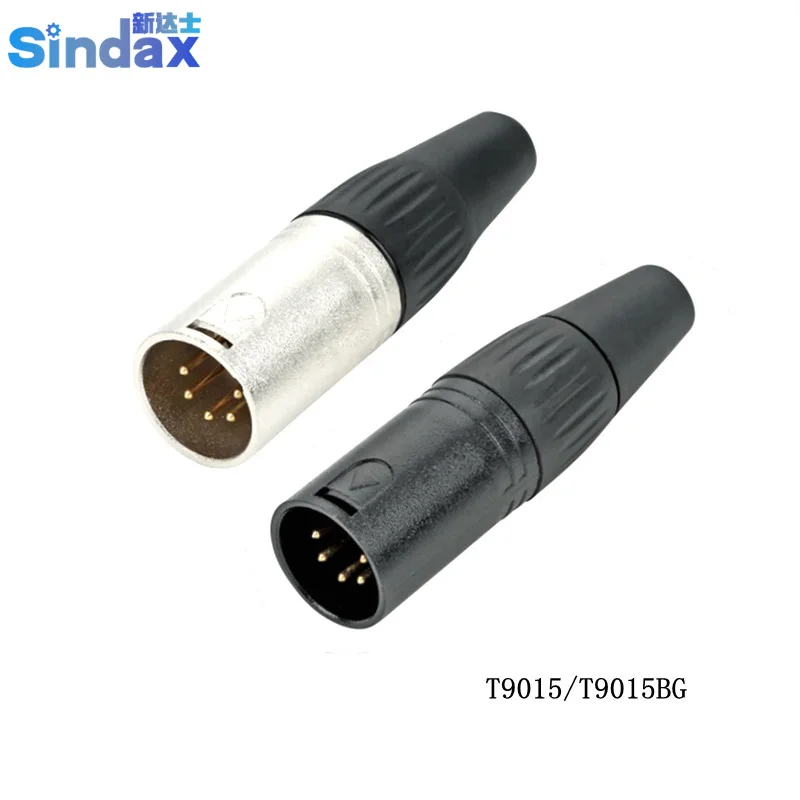 

Microphone Plug T9015 T9015BG 5 Pin Male Audio Adapter Connector XLR Plug 1PCS