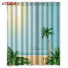 modern pastoral white coconut tree curtain embroidery sheer curtain tulle M368