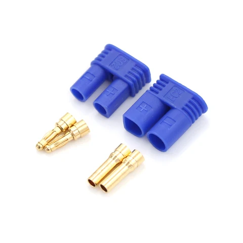 1 Pair Banana Head Plastic EC2 Connector RC Lipo Battery Bullet Plug Male Female title=