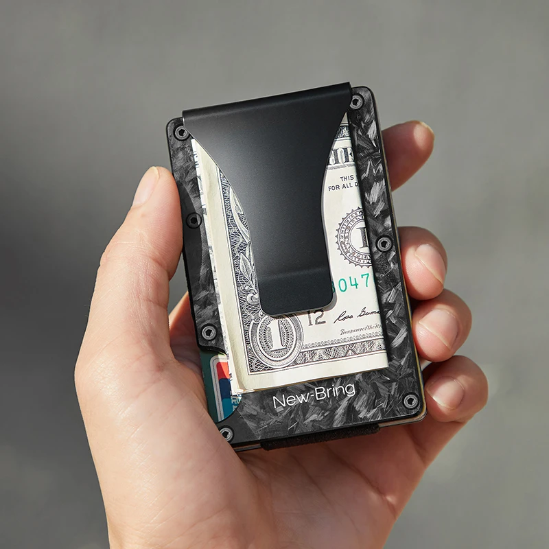 NewBring тонкий абстрактный держатель для карт из углеродного волокна ID rfid