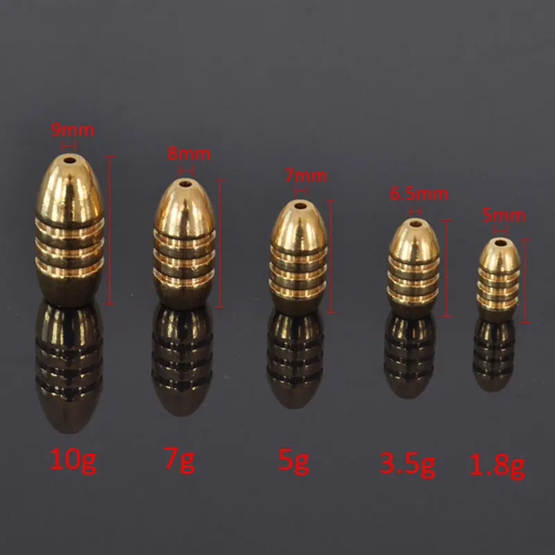 INFOF 20pcs Fishing Sinkers 1.8g/3.5g/5g/7g/10g Copper Worm Weights Bullet  Shape Fishing Accessories Casting Sinker - AliExpress