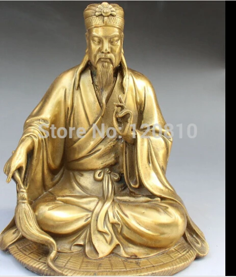 

B0601 32210" Chinese Bronze resourcefulness mastermind Ancient Zhu geliang Sculpture statue