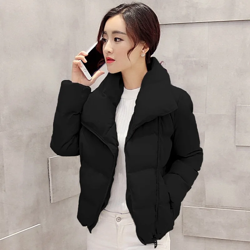 Stand Collar Winter Jacket Women Solid Stylish Womens Basic Jackets Outwear Autumn Short Coat Jaqueta Feminina Inverno 2018 New