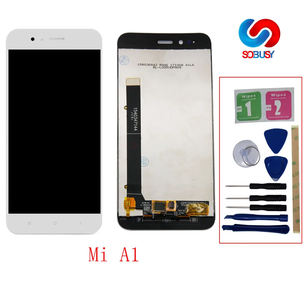 Sobusy ЖК-для Xiaomi Mi A1 MiA1 5X Mi5X ЖК-экран Сенсорная панель дигитайзер дисплей Запасные