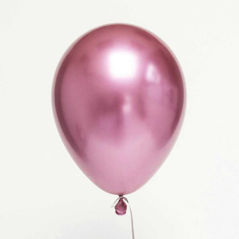 5/10 шт 12 дюймов толстые латексные шары с хромированным металлическим жемчугом для свадьбы, дня рождения, вечеринки, декоративные шары, гелиевые надувные воздушные шары - Цвет: Rose Red