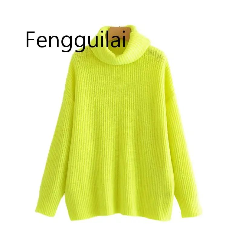 

Vadim women turtleneck knitted loose sweater oversized warm thick long sleeve pullovers female casual chic tops