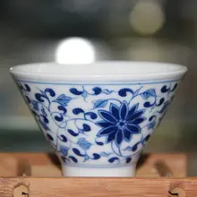 Китайская уникальная чайная чашка Gongfu Цзиндэчжэнь керамическая чайная кружка с ручной росписью синие и белые личные шляпы чашка