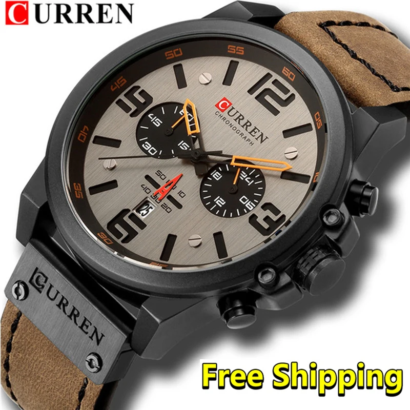 

Curren Watches Men 2019 Luxury Brand Chronograph Military Male Clock Man Waterproof Sport Watch Men 2018 Relogio Masculino