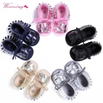 

Baby Girls Sandal Summer Shine Tassel Soft Non-slip Shoes 0-18M Soft Sole Sneakers
