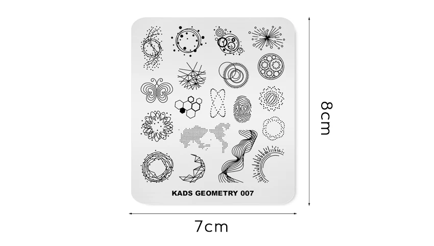 KADS геометрический 007 шаблон ногтей штамп шаблоны пластина для стемпинга для нейл-арта шаблон изображения инструменты для печати DIY маникюрные трафареты