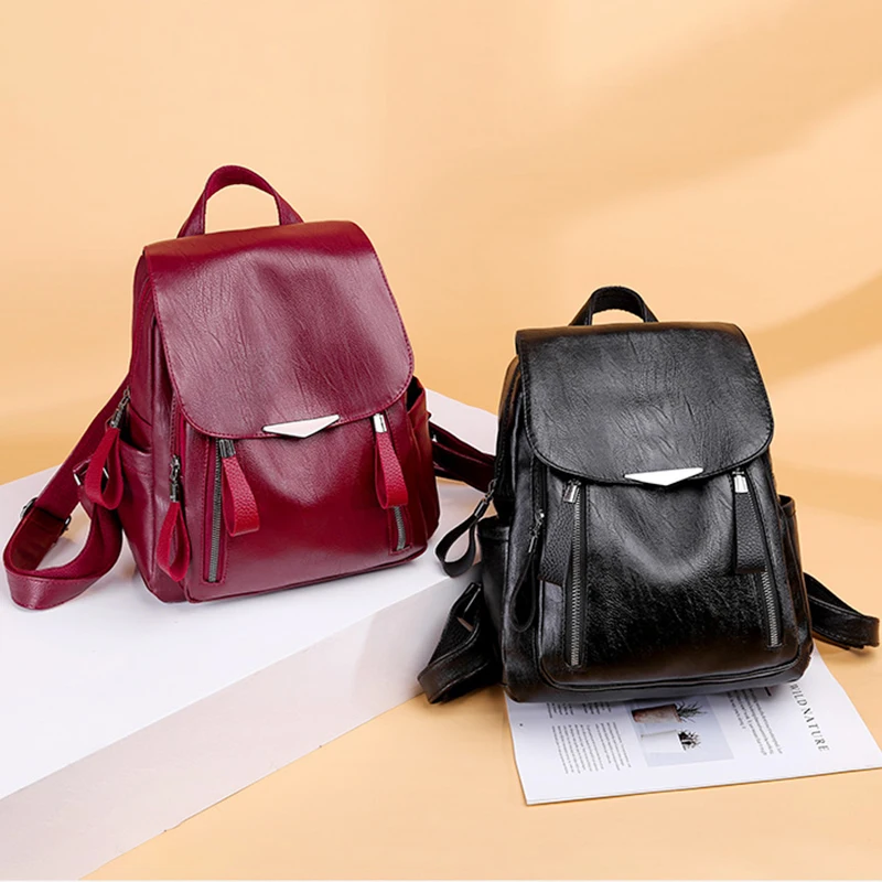 Ladies Female Backpack Designer Solid Student Pink Retro Fashionable School Bags For Teenage Girls Sac A Dos Travel Schoolbag Ladies Female Backpack Designer Solid Student Pink Retro Fashionable School Bags For Teenage Girls Sac A Dos Travel Schoolbag