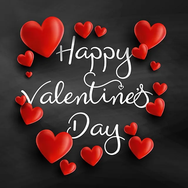 3d Red Love Heart Happy Valentines Day Dark Wall Photo Studio