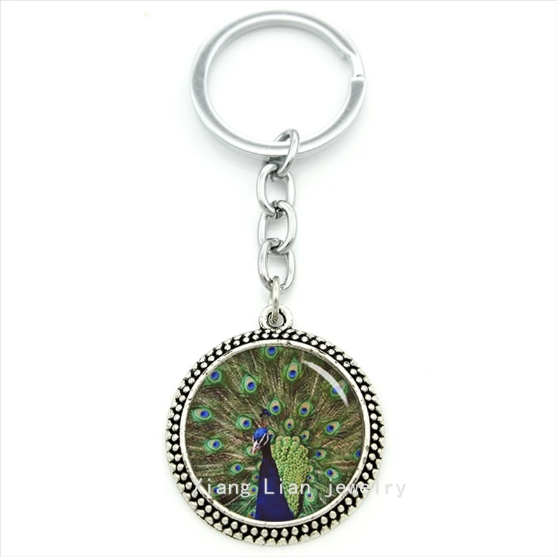 Fine wedding jewelry accessories peacock feather keychain Indial style