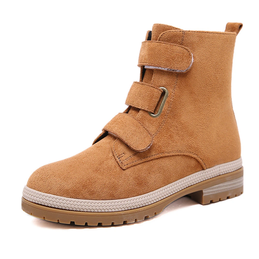 

Female British Style Martin Boots Vintage Low Heel Plush Short Boots