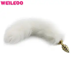 Samll резьба форме белый кот хвост Анальная затычка хвост лисий хвост Анальная пробка анальный игрушки гей секс-игрушки для пары buttplug