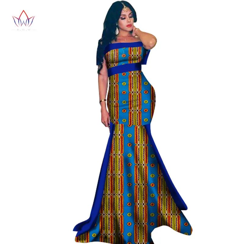 Новое Африканское длинное платье для женщин Dashiki Vestidos хлопок принт лоскутное платье Женская африканская одежда WY1410 - Цвет: 5