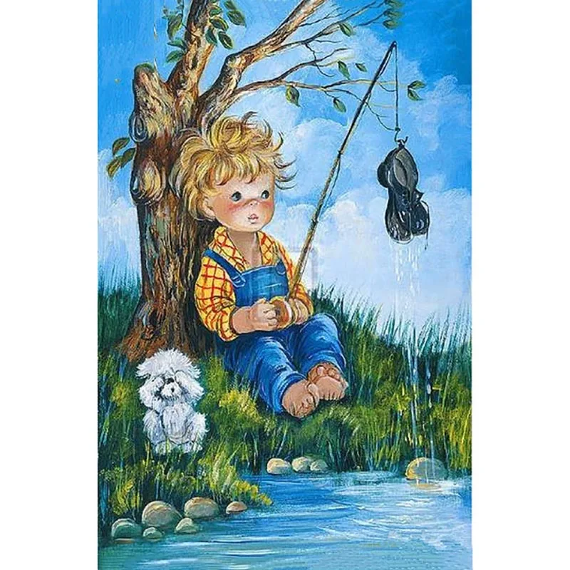 

Painting Sticker Suitable Baby Fish 5D DIY Diamond Wall Picture Full Square Drill Cross Stitch Beadwork By Number Kit Home Decor