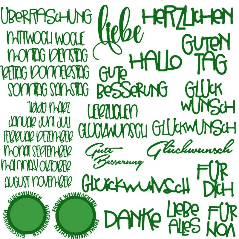 

Common German Words Phrases Metal Cutting Dies for DIY Scrapbooking Embossing Decorative Crafts Cards Making New 2019 Diecuts