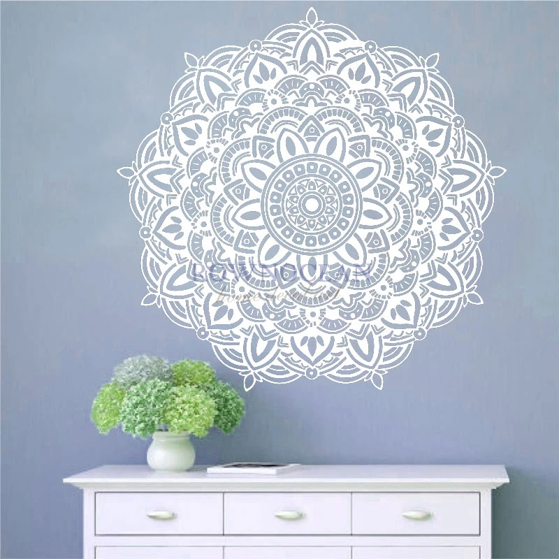 New Year 2017 Mandala Yoga Wall Sticker Removable Vinyl Art Indian Round Household Products Interior Gym Room Decoration MA-03