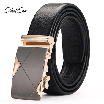 

New Luxury Men Genuine Leather Straps Male Automatic Buckles Authentic Girdle Real Cowskin Fashion Men's Belts