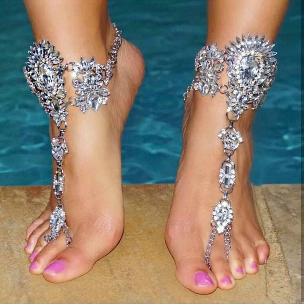 

Miwens Hot Fashion 2019 Fashion Anklets&Bracelets Barefoot Sandals Beach Foot Jewelry Sexy Pie Summer Female Boho Crystal Anklet
