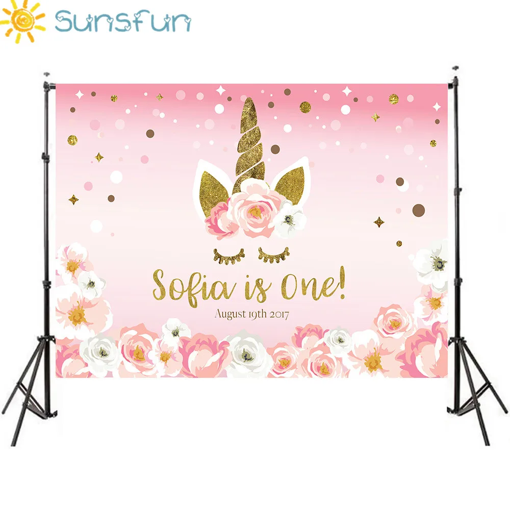 Sunsfun 7x5 футов фотографический фон красивая девушка цветок розовый день рождения фон с единорогом фотосессия профессиональная Настройка
