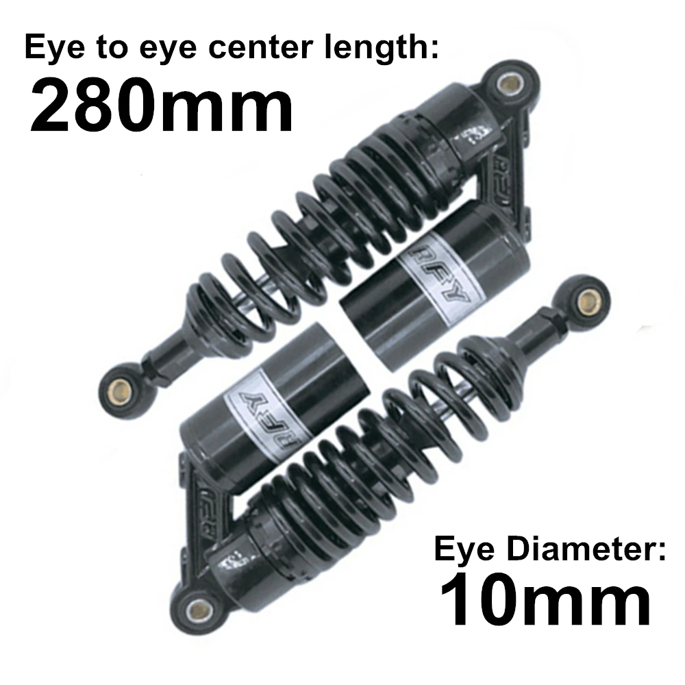 Универсальный 280 мм 11 ''диаметр глаза 10 мм Мотоцикл Байк Скутер ATV задние воздушные амортизаторы подвески для Yamaha Honda