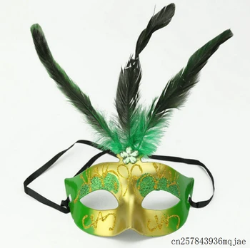 

100pcs Feather PVC Princess Mask Sexy Half Face Party Dance Mask Venetian Mask Masquerade Cosplay Decor