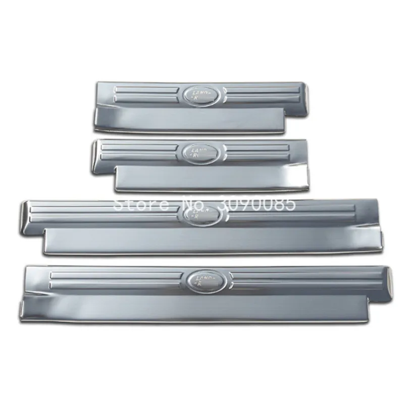 Нержавеющая сталь внутри порога Накладка для Land Rover Discovery 4 2010 - Название цвета: Silver