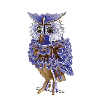 

3D Model Wood Simulation Assemble Jigsaw Disassemble Puzzle Kids Intelligence Educational Owl Toys