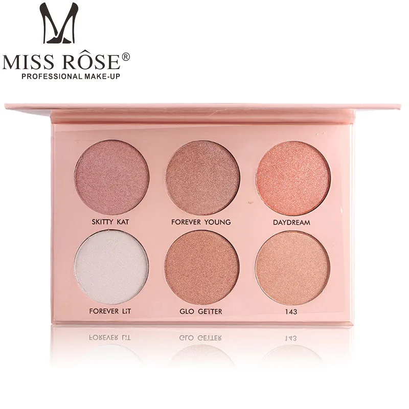 

6 color Miss Rose Makeup Highlighter Illuminator Contouring Face Brightener Concealer Highlighter Primer Bronzer Face Glow