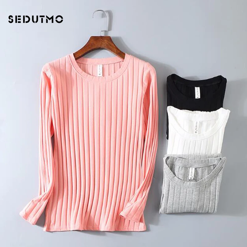 

SEDUTMO Winter Plus Size 3XL Sweater Women Pullovers Knitting Jumper Basic Sweater Women Long Sleeve Slim Stretch Top ED376