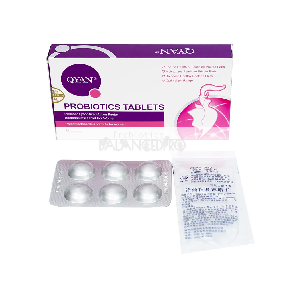 Women's External Use Raw Probiotic 3-strains True 10 Million CUF/g For Improve Feminine Vaginal Health Flora Balance-6 Tablets