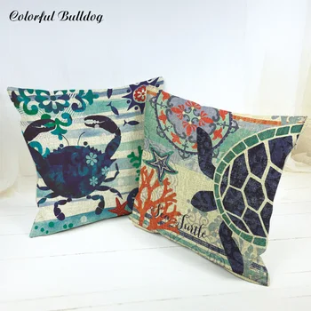 

Decorative Pillows For Home Sofa Car Seat Turtles Slippers Starfish Shellfish Octopus Hippocampus Crab Conch Cushion Cover Brand