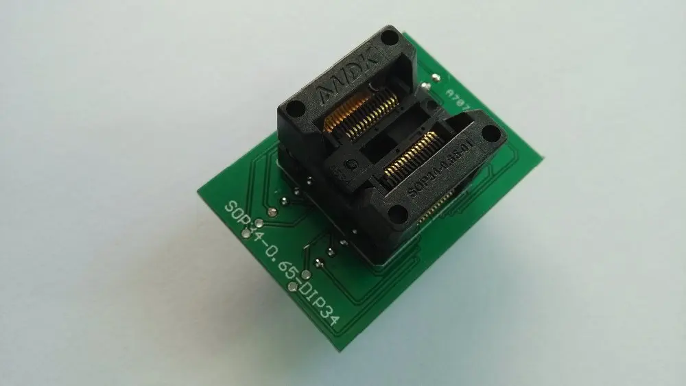 

SOP 34 Socket to Dip 24, dip 28, dip 30, dip 34, Pitch 0.65mm burn-in socket