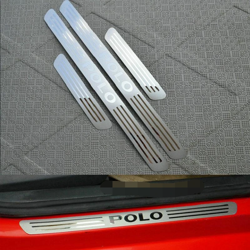 

Car Styling FOR VOLKSWAGEN VW POLO STAINLESS STELL DOOR Sill SCUFF Plate PANEL STEP PLATES POLO PLATES 2011-2013 2014 2015 2016