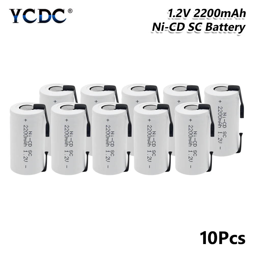 YCDC Sub C SC Ni-Cd Li-Po литий-полимерный аккумулятор 1,2 в 2200 мАч аккумуляторные батареи со сварочными вкладками